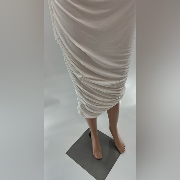 MATERNITY RUCHED ASYMMETRIC MIDI DRESS SZ 10 NWT - Picture 4 of 12